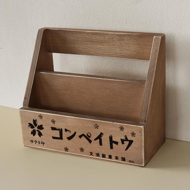 木製 壁掛け レターラック 昭和 レトロ コンペイトウ柄 はがき 手紙 卓上 収納 Breaの通販はau Pay マーケット Brea