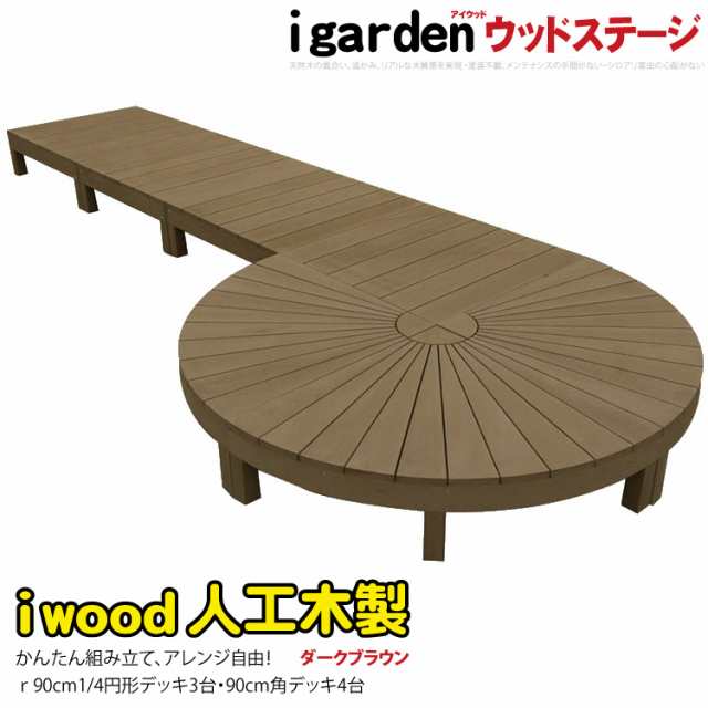 アイガーデン ウッドデッキ アイウッドデッキ i10368-1ddb 人工木製 ダークブラウン 90cm×90cm×28cm 組み立て式 