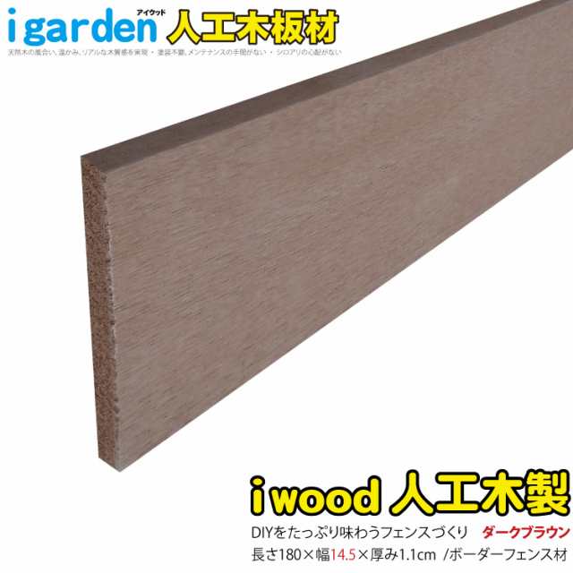 アイウッド人工木材145 ダークブラウン□ L1800mm×W145mm×D11mm ボーダーフェンス用板材 デッキ幕板 DIY部材  145Dの通販はau PAY マーケット - igarden | au PAY マーケット－通販サイト