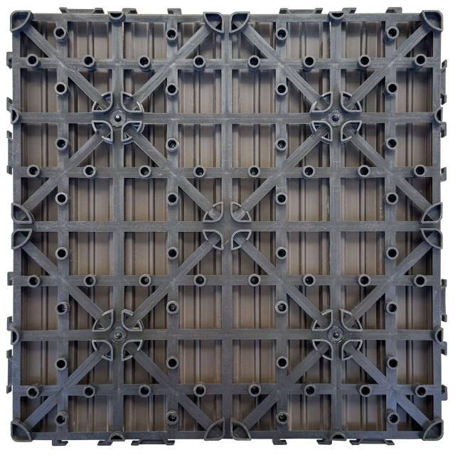 ウッドパネル ウッドタイル 30x30cm 28枚 ブラック 正方形 厚み2.5cm アイウッド人工木 樹脂製 ジョイント式 腐らない 置くだけ簡単設置 ベランダタイル スノコ 屋外 屋内兼用 庭 ウッドデッキ タイルパネル_6