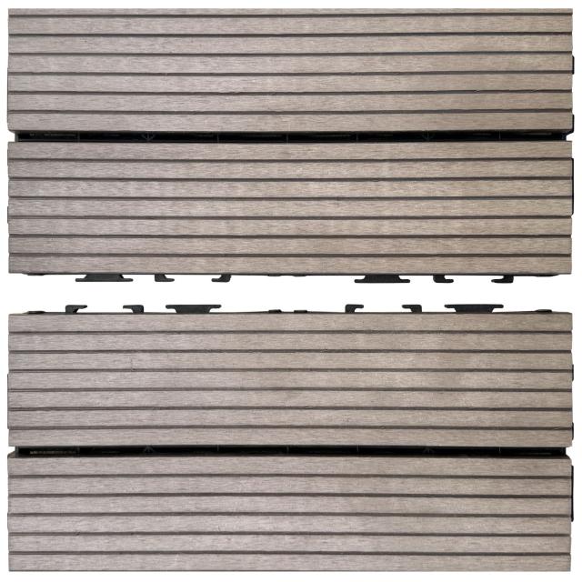 ウッドパネル ウッドタイル 30x30cm 28枚 ブラック 正方形 厚み2.5cm アイウッド人工木 樹脂製 ジョイント式 腐らない 置くだけ簡単設置 ベランダタイル スノコ 屋外 屋内兼用 庭 ウッドデッキ タイルパネル_7