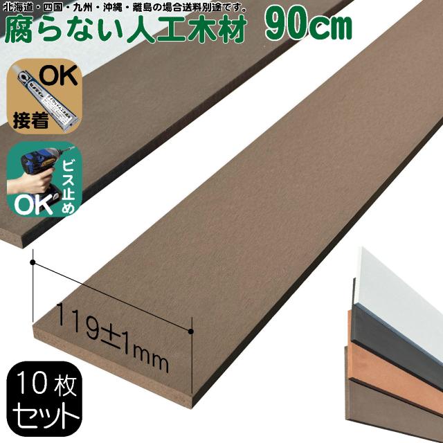 人工木材 10枚 人工無垢材 板材 幅約12cｍ厚み1.1cｍ長さ90cｍ ダークブラウン アイウッド 人工木 樹脂製 色あせない 腐らない シロアリ防止 ザラザラ加工仕上げ リアルな木質感