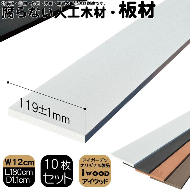 人工木材 10枚 人工無垢材 板材 幅約12cｍ厚み1.1cｍ長さ90cｍ ホワイト アイウッド 人工木 樹脂製 色あせない 腐らない シロアリ防止 ザラザラ加工仕上げ リアルな木質感