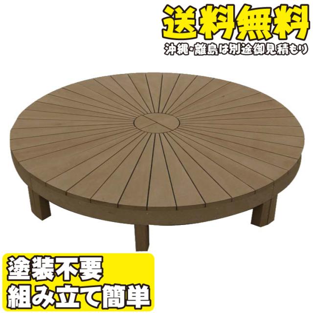 アイウッドデッキラウンド オープンタイプセット ダークブラウン 4点キット 丸いウッドデッキ オリジナル人工木 舞台 木製デの通販はau Pay マーケット Igarden