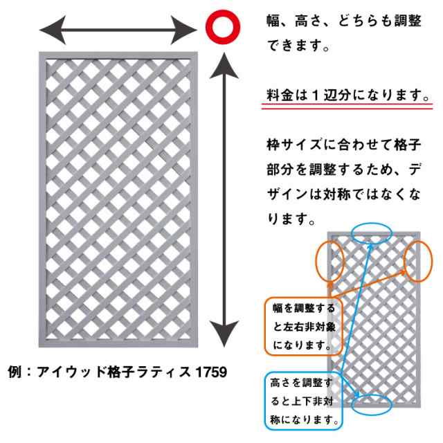 リサイズ加工 アイウッド格子ラティス専用 [1辺] 対象商品とご一緒にご購入ください。 1辺ごとに1個ご購入ください。 納期は加工辺の通販はau  PAY マーケット - igarden