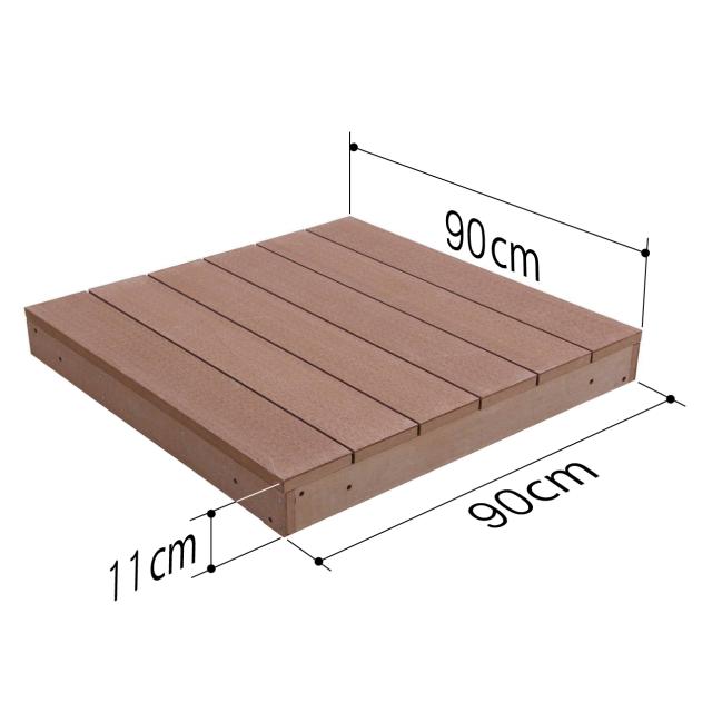 ウッドパネル ウッドタイル スノコ 人工木 900 ナチュラル アイウッドスノコ 幅90x奥行90x高さ11cm 段差解消 階段 踏み台 ウッドデッキ 掃き出し窓 勝手口 昇降便利_2