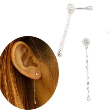 バックキャッチピアス ダイヤモンド スワロフスキーキュービック スタッドピアス ホワイトゴールドk18 2way ダイヤ レディース 18k 送料の通販はau Pay マーケット ジュエリー工房アトラス