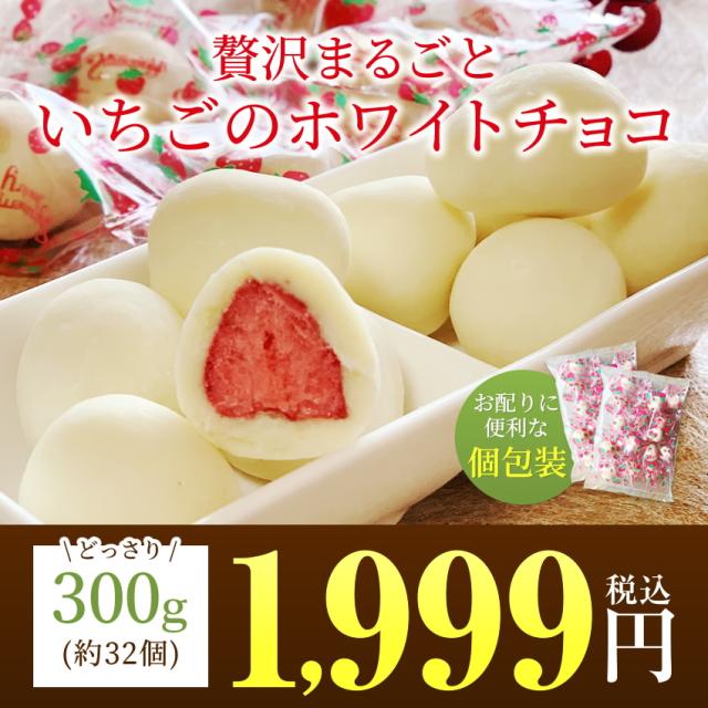 ホワイトチョコ まるごとドライ苺チョコ どっさり300g 約16個 2袋 ばらまき個包装 送料無料 贈り物 義理チョコ バレンタイン ホワイトの通販はau Pay マーケット 博多もつ鍋と餃子 マイニチトッカ