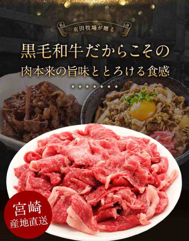 牛肉 切り落とし 九州産 黒毛和牛 800g (400g×2) セット 宮崎