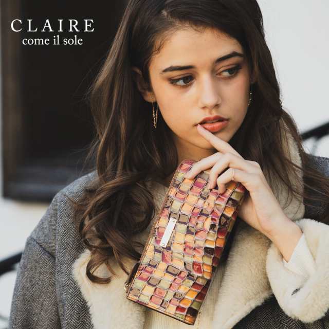 財布 レディース 長財布 本革 ラウンド L字ウォレット ステンドグラス イタリアンレザー CLAIRE ウォレット 大人可愛い 送料無料  プレゼの通販はau PAY マーケット - ninon