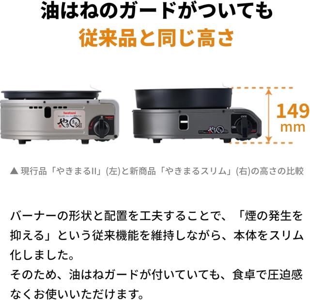 岩谷 イワタニ やきまるか細い 取り替えっこ本塁付 2点仕かける テープ屁っ放り スモークレス焼肉食べ物屋 やきまる3 焼肉 CB-SLG-3-1-P 【屁っ放りボンベ別売】