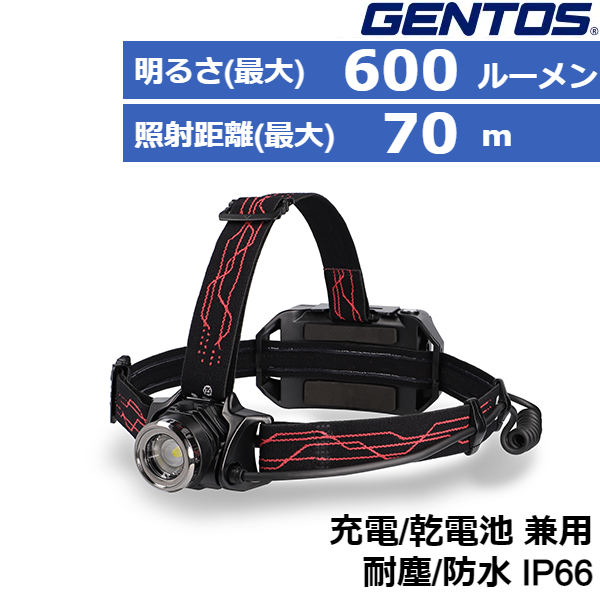 ジェントス LED ヘッドライト 充電式 電池式 GH-103RGの通販は 11,000円
