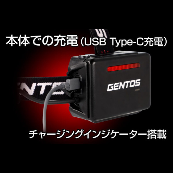 ジェントス LEDヘッドライト 700lm USB充電式 充電池/乾電池兼用 GH-203RG_6