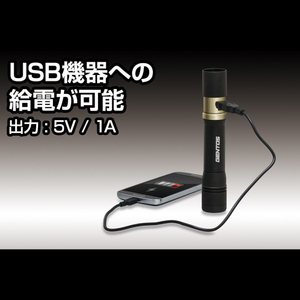 ジェントス LED 懐中電灯 ライト 充電式 給電 モバイルバッテリー機能 RX-486PBの通販はau PAY マーケット - ウービルストア
