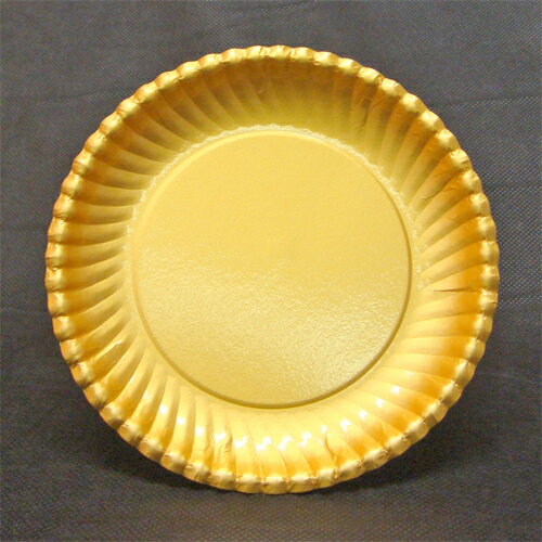 ※【受注生産】【送料無料】紙皿ゴールドプレート(菊型)7号 17cm / 1500枚_金皿_ケーキ皿_デザート皿_業務用の通販は