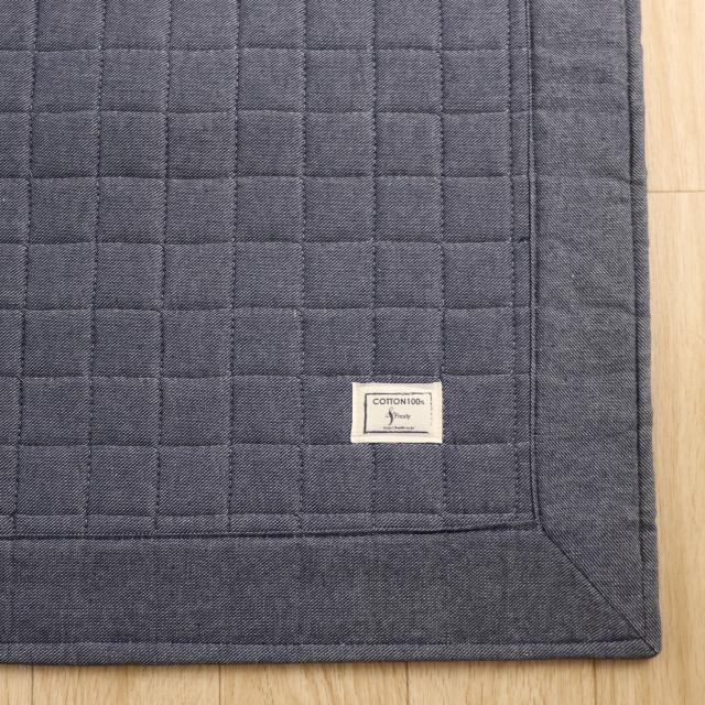 ラグ カーペット 綿100% 洗えるデニムラグ 190×240cm キルティングラグ