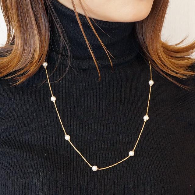 レディースネックレス チェーンネックレス ステーションタイプ コットンパール 11粒 6mm 60cm ゴールド シルバー アズキチェーン あずき の通販はau Pay マーケット 株式会社クリシュナ