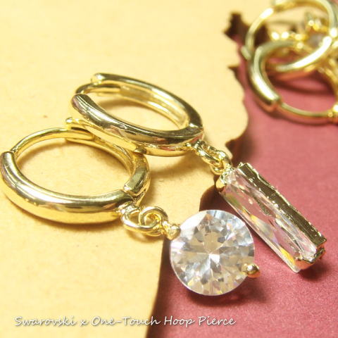 6種類の形のスワロフスキーから選ぼう ワンタッチで付けやすいクロッシングタイプのキラキラフープピアス レディースピアス の通販はau Pay マーケット 株式会社クリシュナ