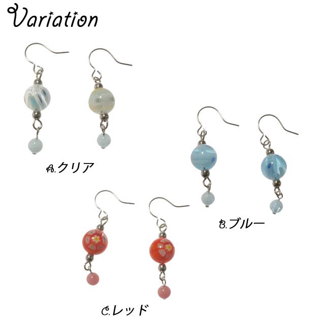 レディースピアス 風鈴 水風船 花柄 花模様 クリアビーズ 涼やか サージカルステンレスフック フックピアス フック チタン 樹脂 Orイヤの通販はau Pay マーケット 株式会社クリシュナ