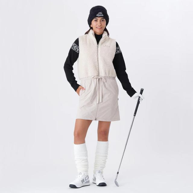 ニューバランスゴルフ ロゴラインジャカード 天竺編み ハイネック プル