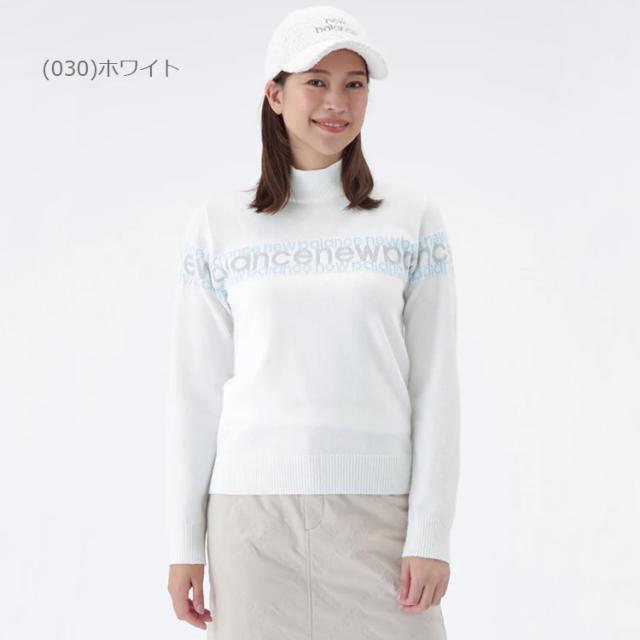 ニューバランスゴルフ ロゴラインジャカード 天竺編み ハイネック プル