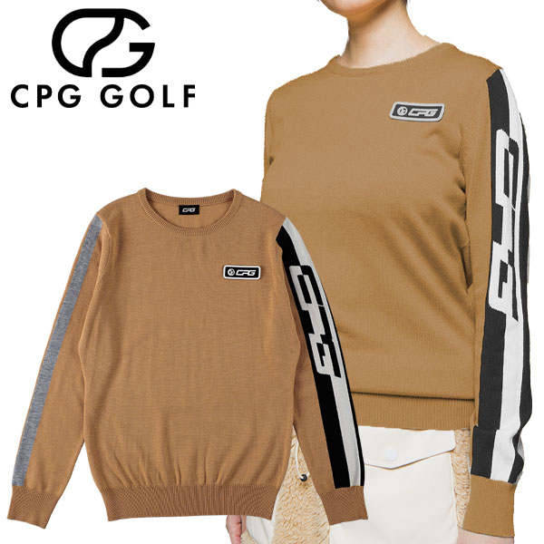 CPG GOLF クルーネック サイドロゴニット レディース ゴルフウェア