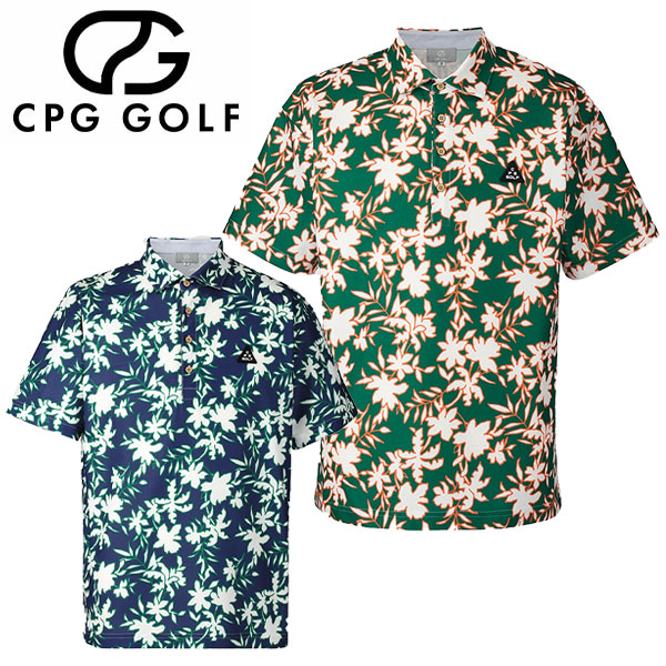 CPG GOLF FLOWER MOTIF POLO SS フラワーモチーフ ポロシャツ メンズ 2109-25113 ゴルフウェア 2025モデル