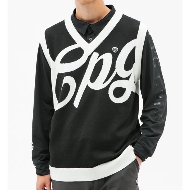 CPG GOLF インターシャビッグロゴニットベスト メンズ ゴルフウェア