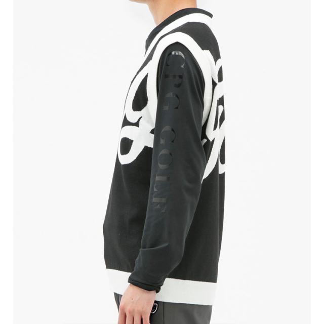 CPG GOLF インターシャビッグロゴニットベスト メンズ ゴルフウェア