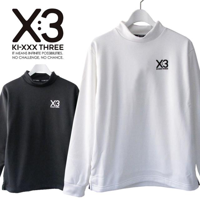 KI-XXX THREE キックスリー バックラインロゴ L/Sハイネックシャツ メンズ 2025秋冬 ゴルフウェア 25AWKM-28