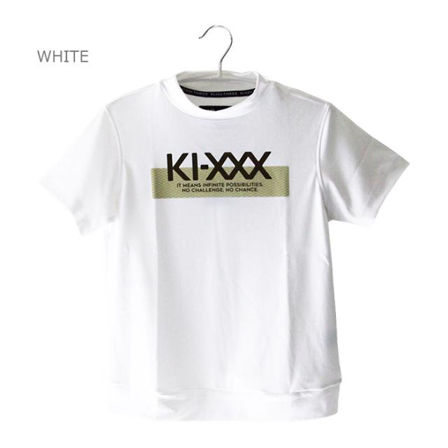 新品未使用品　KI-X THREE　レディースモックネックTシャツ　Sサイズ KI-XXX THREE キックスリー ロゴプリント モックネックシャツ