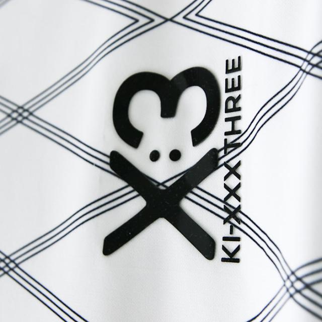 KI-XXX THREE キックスリー 総柄モックネックシャツ レディース 2025春