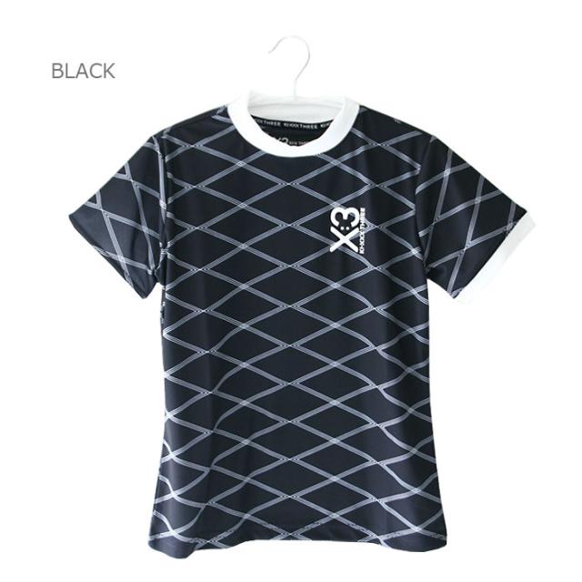 KI-XXX THREE キックスリー 総柄モックネックシャツ レディース 2025春