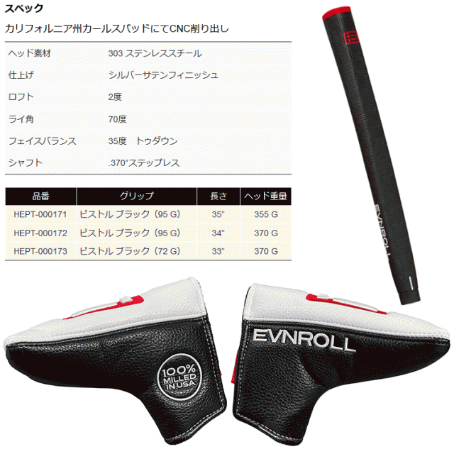 イーブンロール パター ER1.2 ツアーブレード EVNROLL ベストオブ