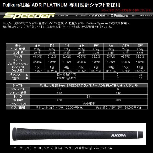 アキラプロダクツ ADR プラチナム アイアン 5本セット