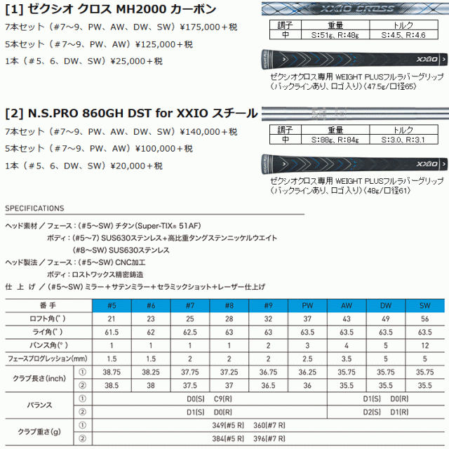 ダンロップ ゼクシオ クロス アイアン 5本セット N.S.PRO860GH XXIO CROSS 2021モデル