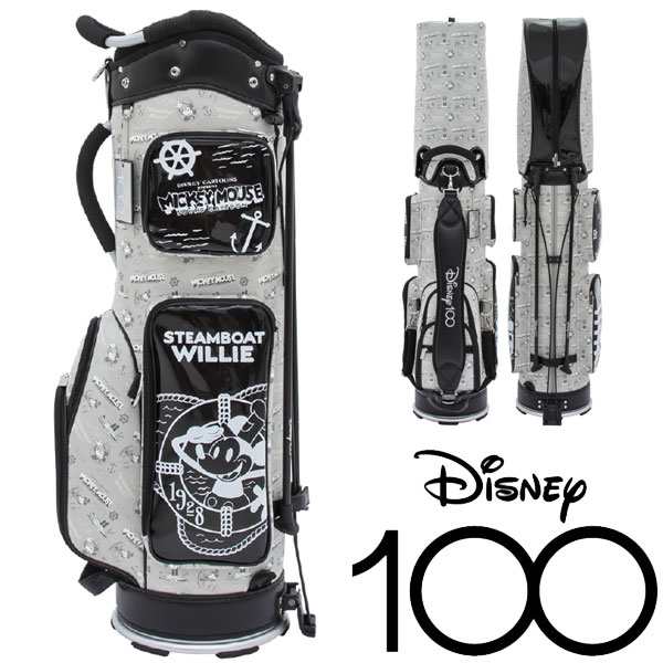 ディズニー ゴルフ Disney100 キャディバッグ モノクロ 73220-400-001