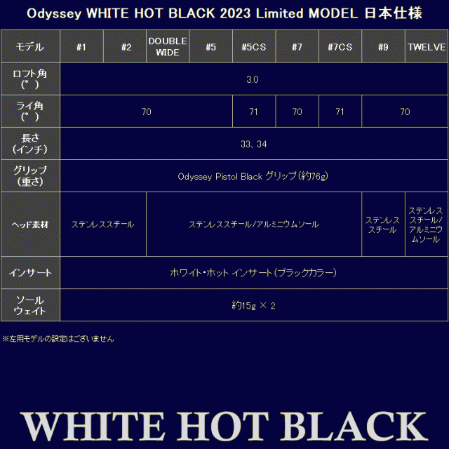 数量限定品 オデッセイ ホワイトホット ブラック パター WHITE HOT