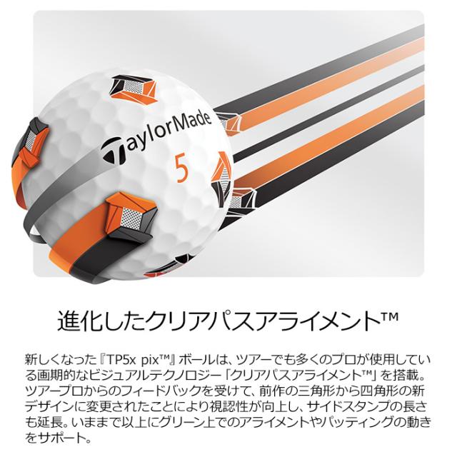 3ダースセット】テーラーメイド ゴルフ New TP5 Pix ゴルフボール 3