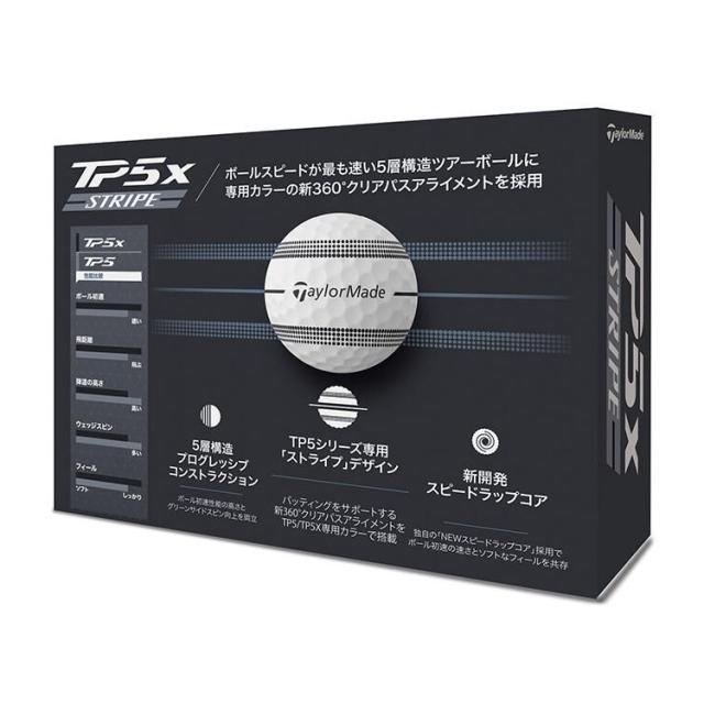 【6ダース72個・未使用・箱付】TP5x STRIPE ストライプ ゴルフボール テーラーメイド ゴルフ New TP5 / TP5x STRIPE ストライプ