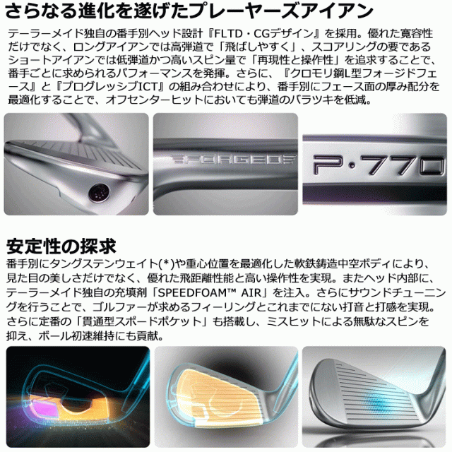 テーラーメイド NEW P・770 アイアン 5本セット 2024モデル 日本仕様_3