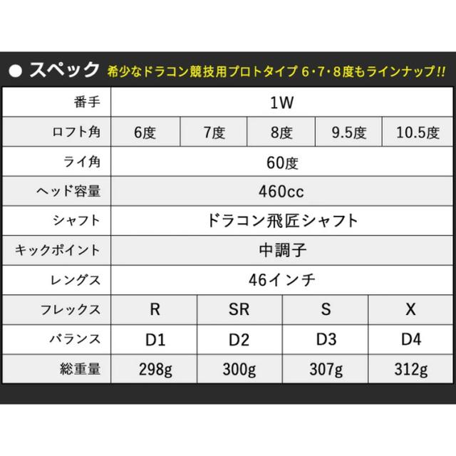 ワークスゴルフ マキシマックス ブラックシリーズ2 ドライバー ルール適合 USTマミヤドラコン飛匠シャフト_12