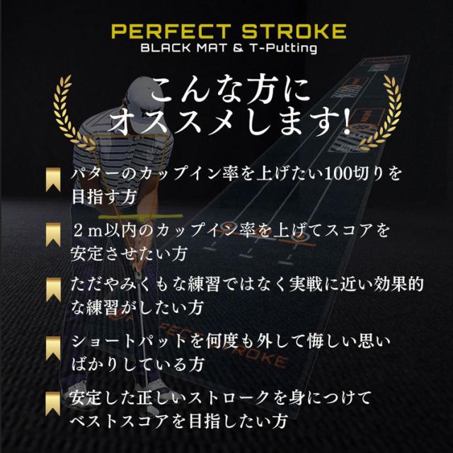 PERFECT STROKE パーフェクトストローク ブラックパターマット パッティング練習器_12