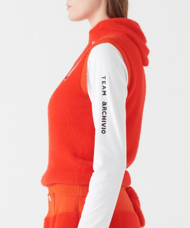 アルチビオ 秋冬 ゴルフ フード付きハーフジップニットベスト