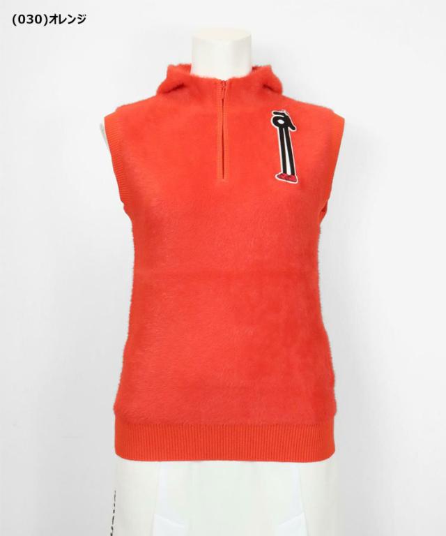 アルチビオ 秋冬 ゴルフ フード付きハーフジップニットベスト