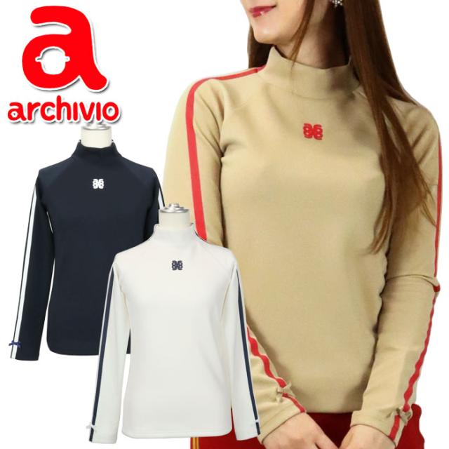 サイズ：38 ARCHIVIO アルチビオ A419819 2024年 長袖ハイネックTシャツ  ホワイト系 [240101345792] ゴルフウェア レディース ストスト サイズ：38 ARCHIVIO アルチビオ A419819 2024年 長袖ハイネック