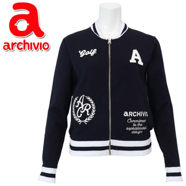 アルチビオ 春夏 ゴルフ 刺繍ニットジップブルゾン ジャケット フルジップ レディース A458216