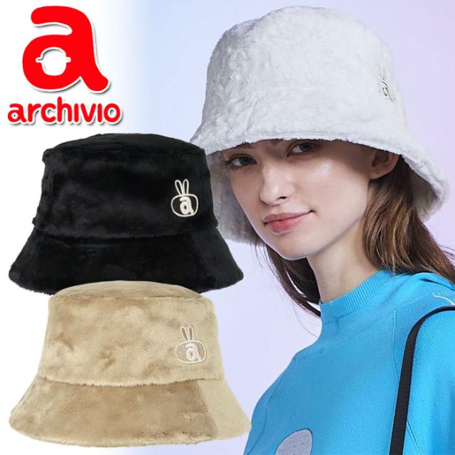 アルチビオ 秋冬 ゴルフ ポイント刺繍ファーハット バケハ レディース A510012