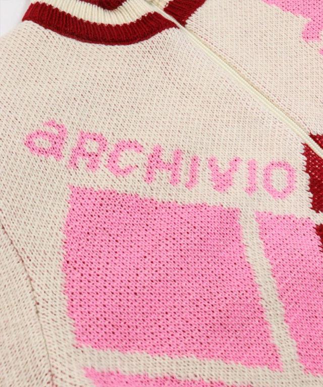 アルチビオ 秋冬 ゴルフ アーガイル柄ニットブルゾン ジャケット