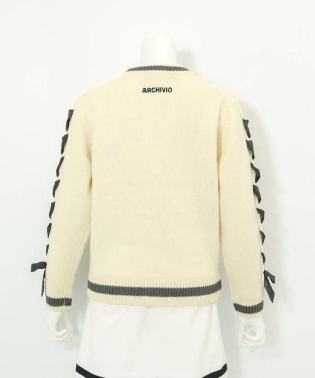 アルチビオ 秋冬 ゴルフ ブレードリボン袖ニット レディース A518115 アルチビオ 秋冬 ゴルフ ブレードリボン袖ニット レディース A518115の